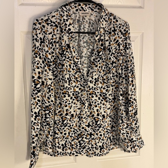 Zadig & Voltaire Tink leopard Blouse top size MEDIUM - Picture 6 of 6
